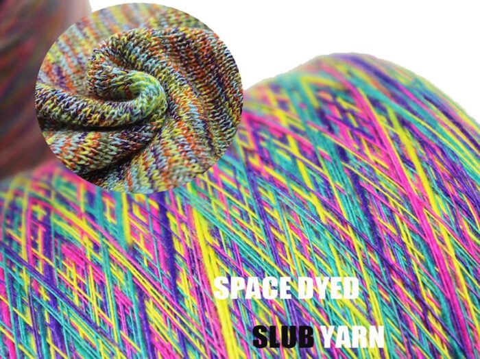 space dyed slub yarn cotton polyester